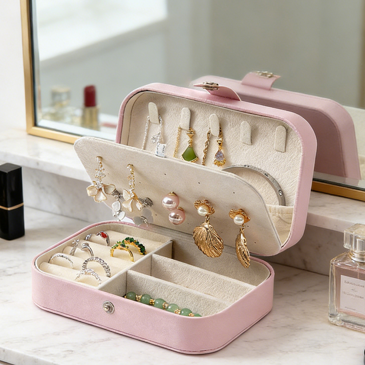 Travel Accessories Display - New Portable Multi-Compartment Jewelry Box with