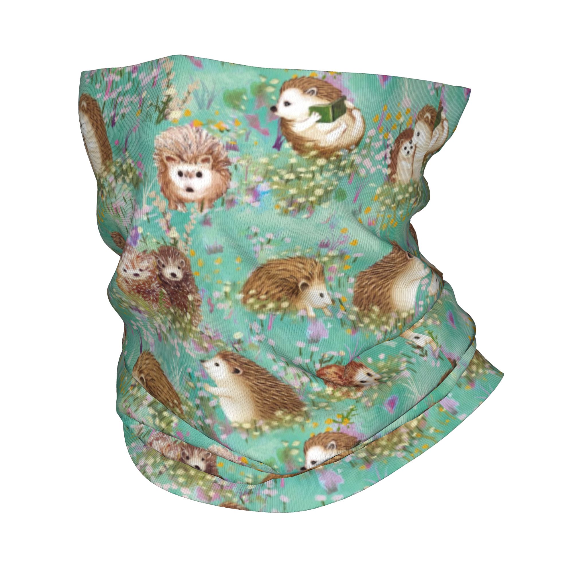 Travel Accessories Neck - Autumn Hedgehog Spring Floral Bandana Neck
