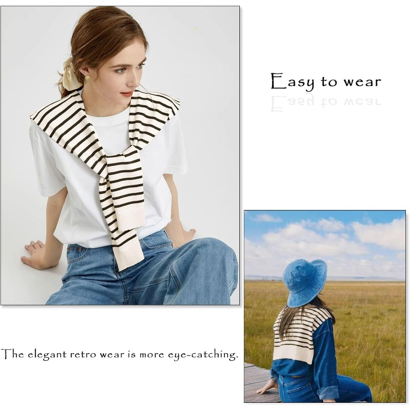 Knitted Striped Shawl Wrap Hig - Travel Accessories Neck reseña y precio