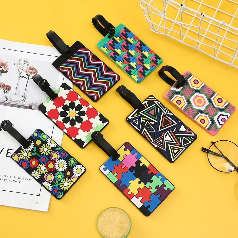 1PCS Geometric Luggage Tags Su - Travel Accessories Logo reseña y precio
