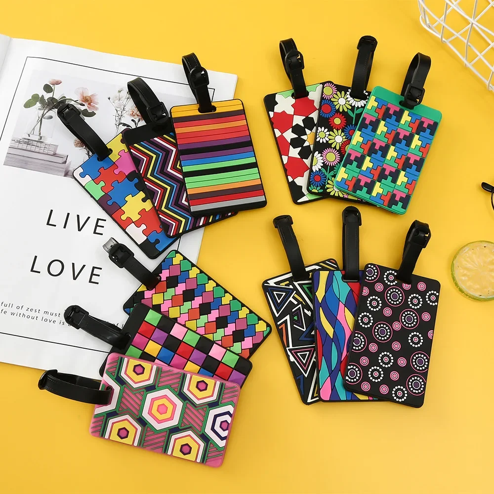 1PCS Geometric Luggage Tags Su - Travel Accessories Logo reseña y precio