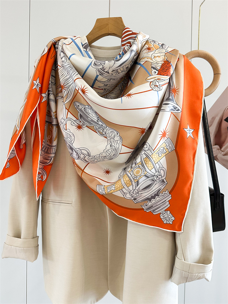 Luxury Brand Scarf Large Silk  - Travel Accessories Neck reseña y precio