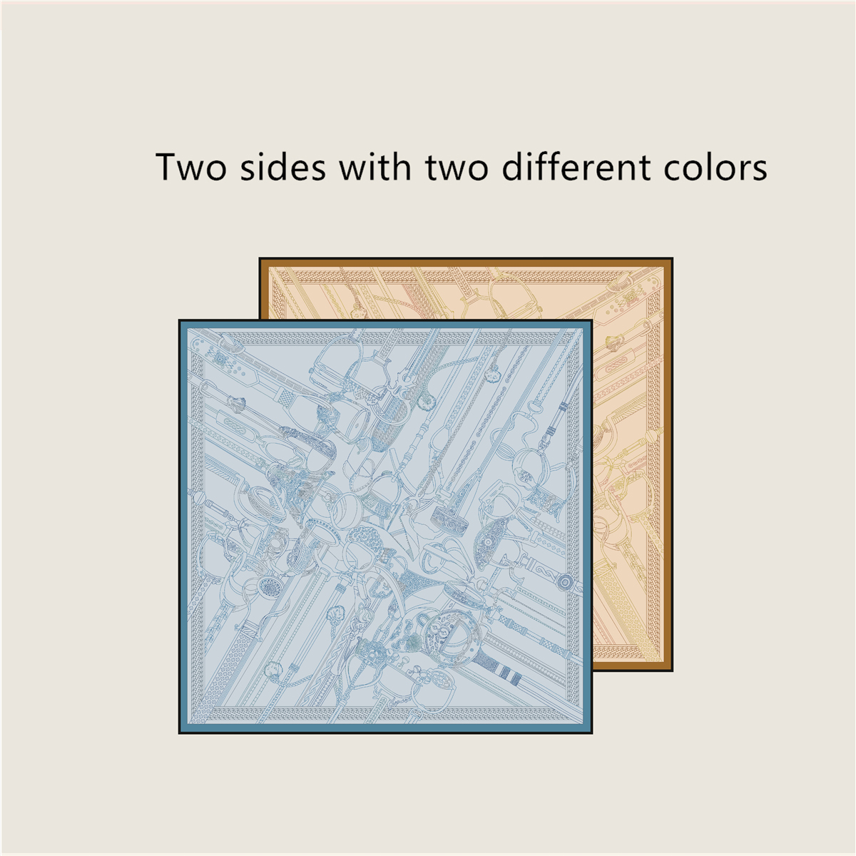Two Sided Print Twill Scarf Wo - Travel Accessories Neck reseña y precio