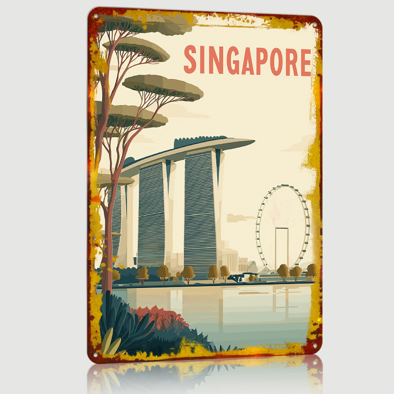 Singapore Travel Poster Custom - Travel Accessories Singapore reseña y precio