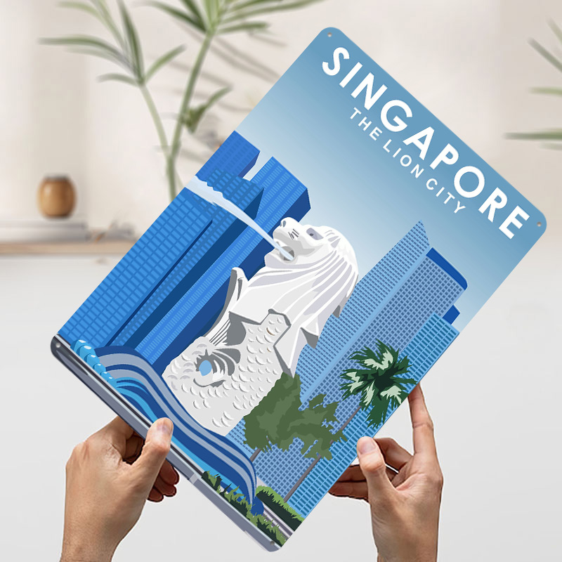 Singapore Travel Tin Poster Cu - Travel Accessories Singapore reseña y precio