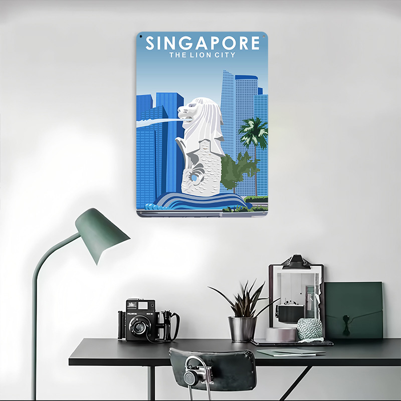 Singapore Travel Tin Poster Cu - Travel Accessories Singapore reseña y precio